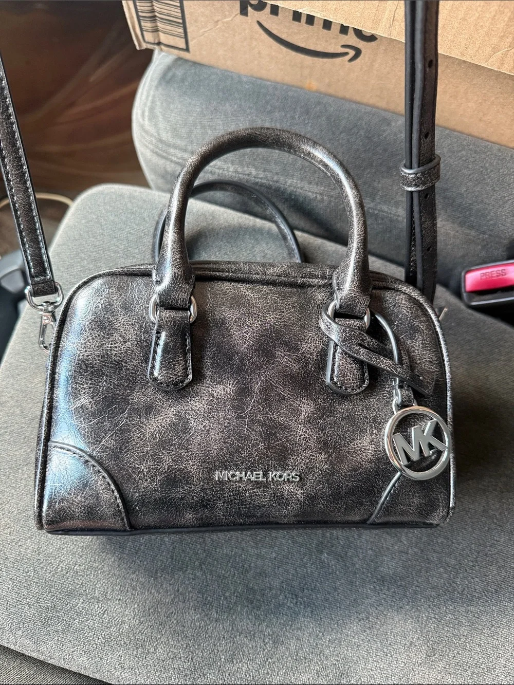 Michael Kors Metallic Black Mini Satchel